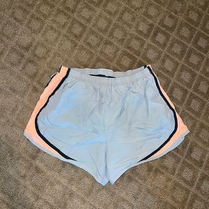 Grey and coral Nike shorts